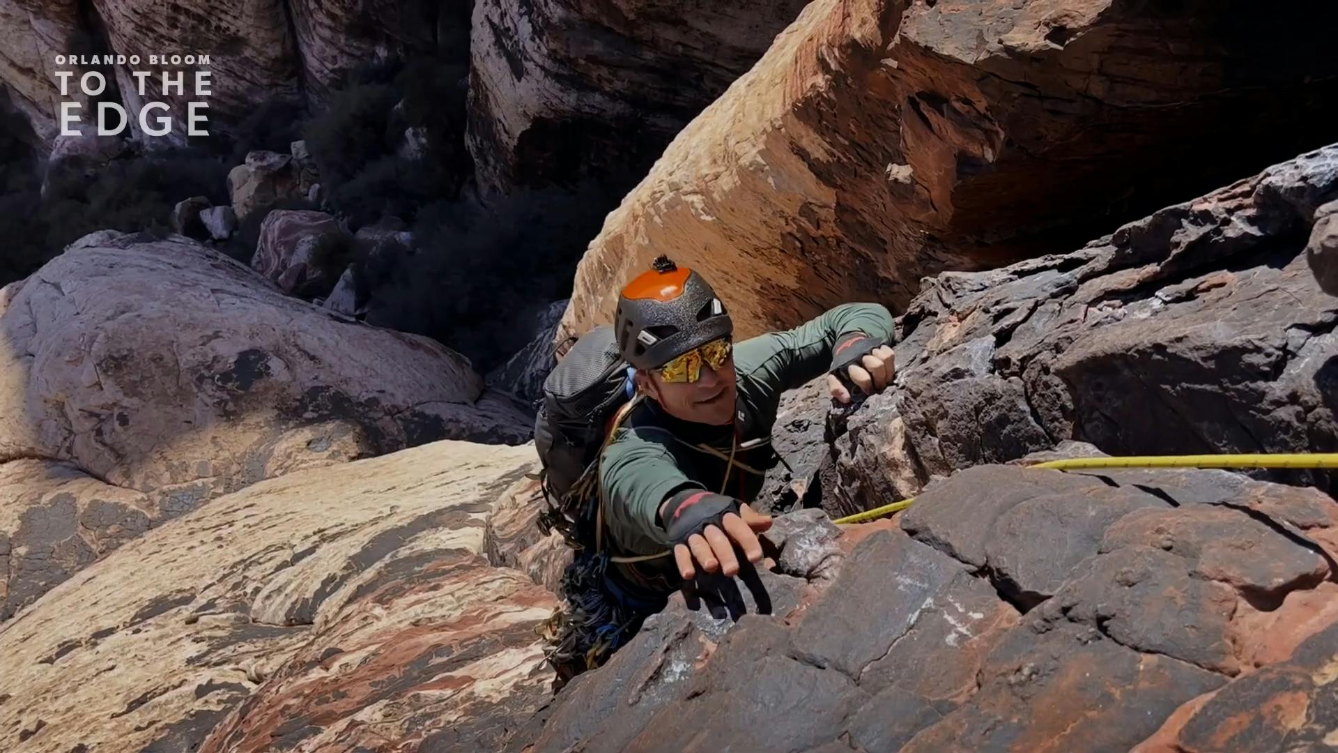 Orlando Bloom rock climbing