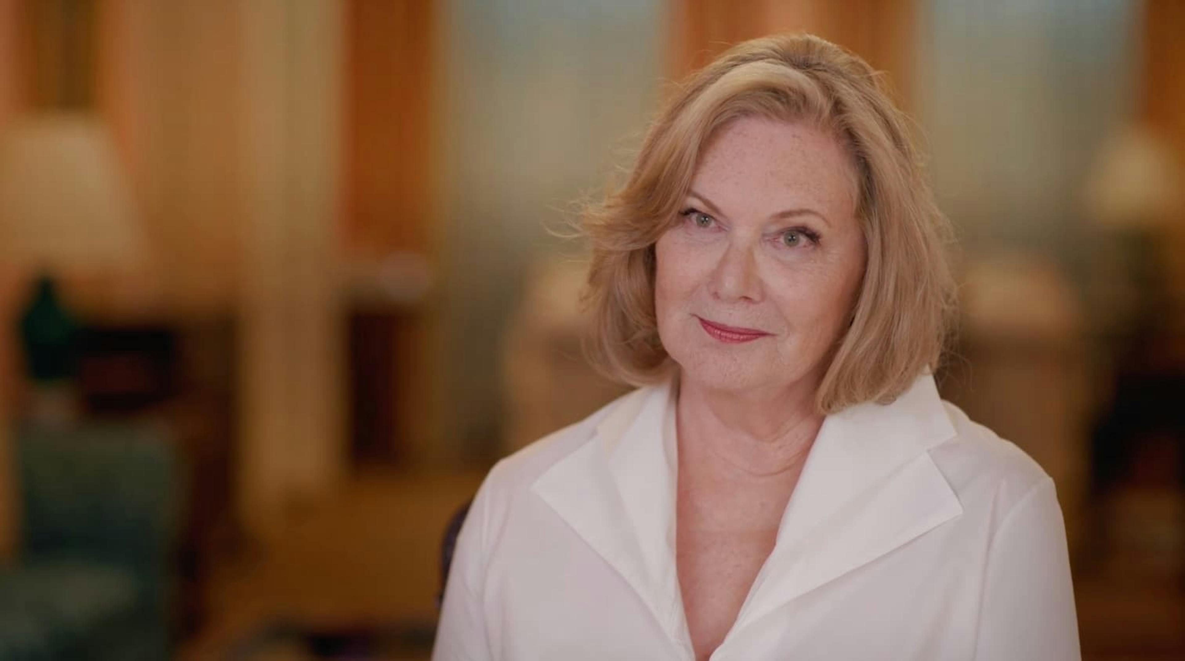 Woman being interviewed