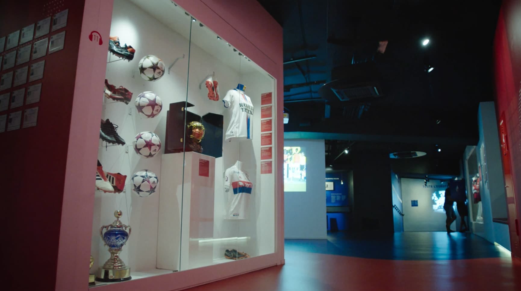 Soccer kit in a glass cabinet