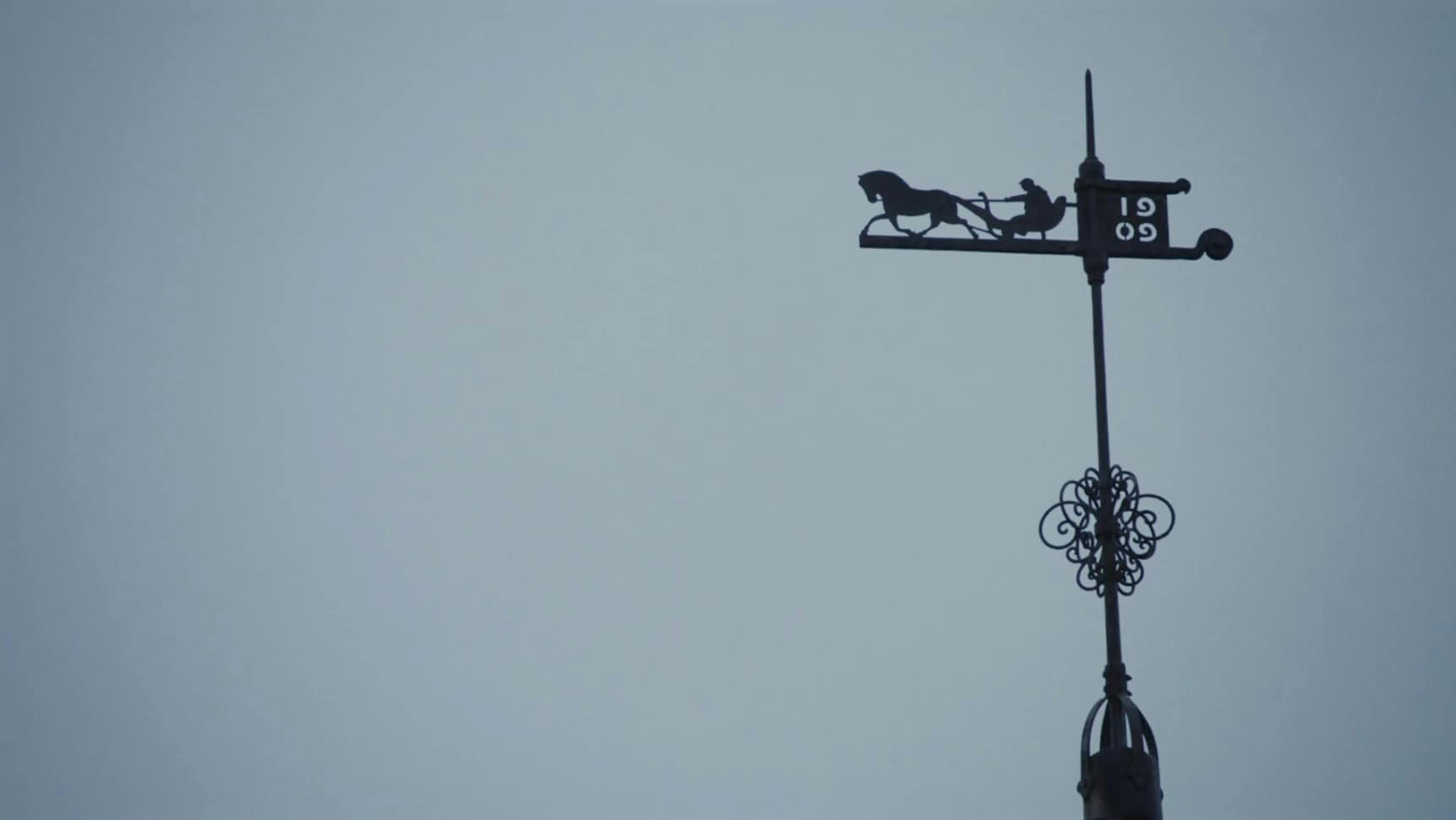 Signpost that has horse and carriage on