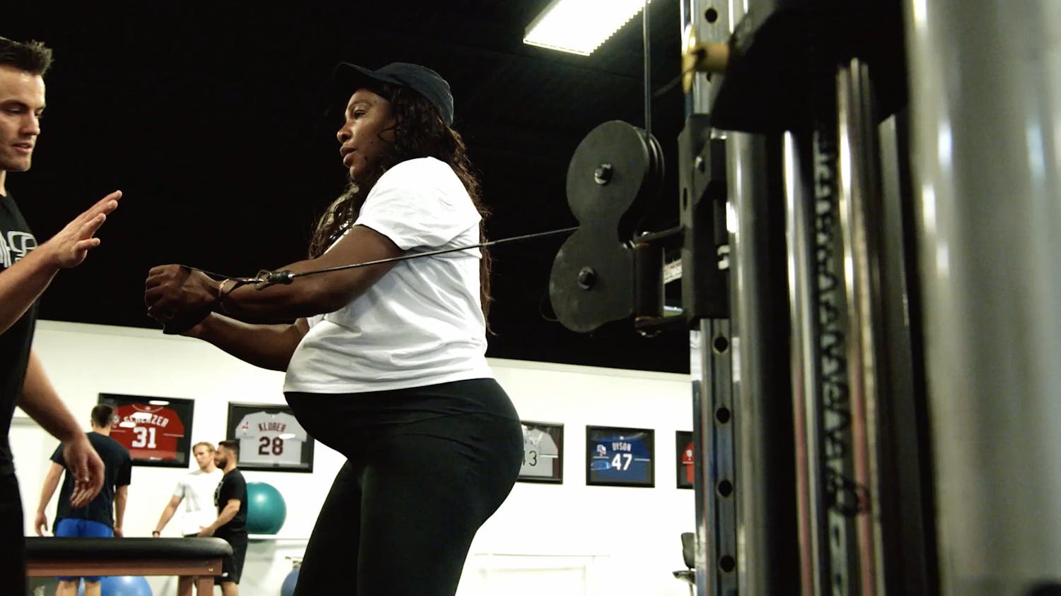 Pregnant woman in the gym