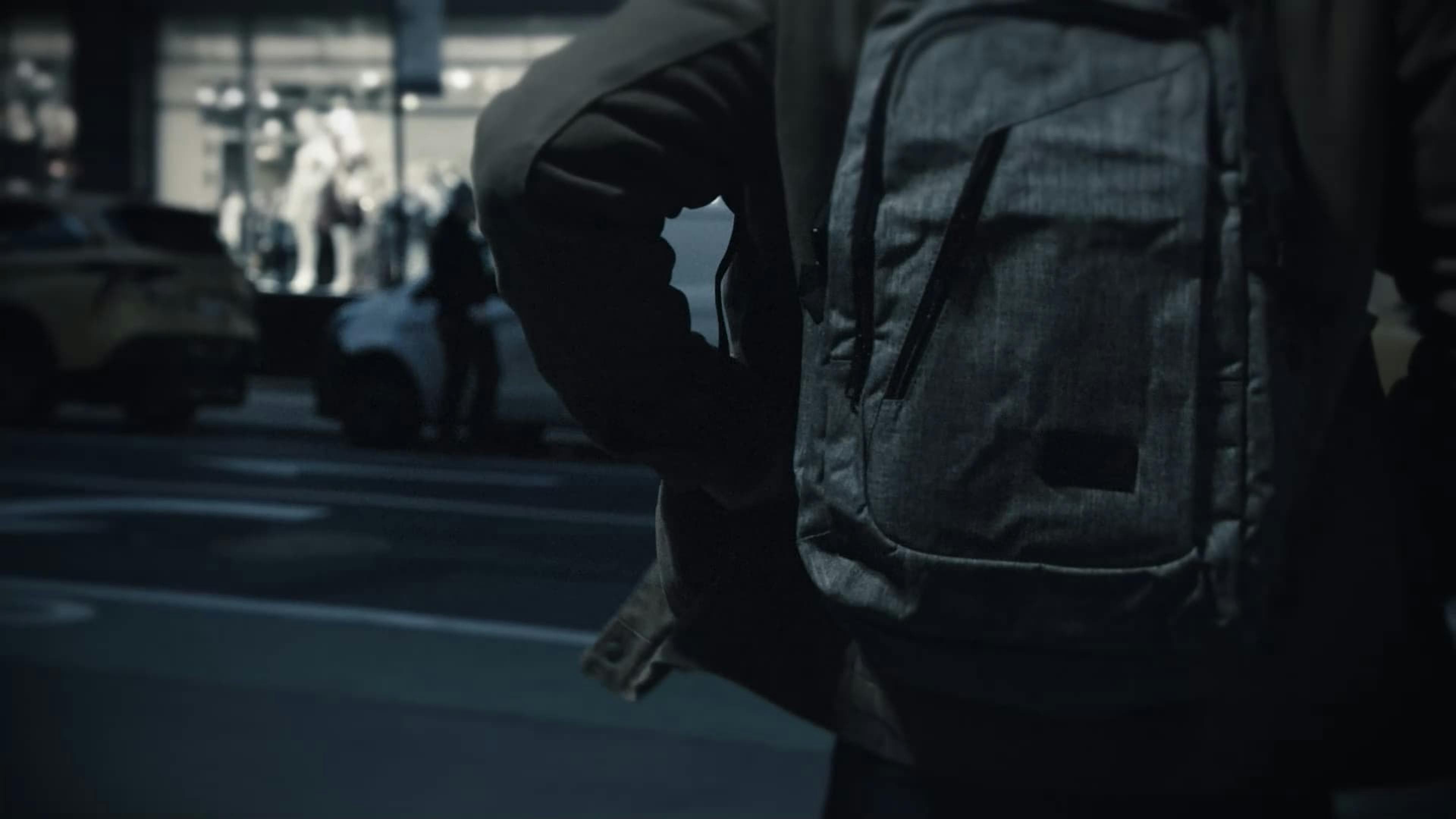 Man wearing backpack