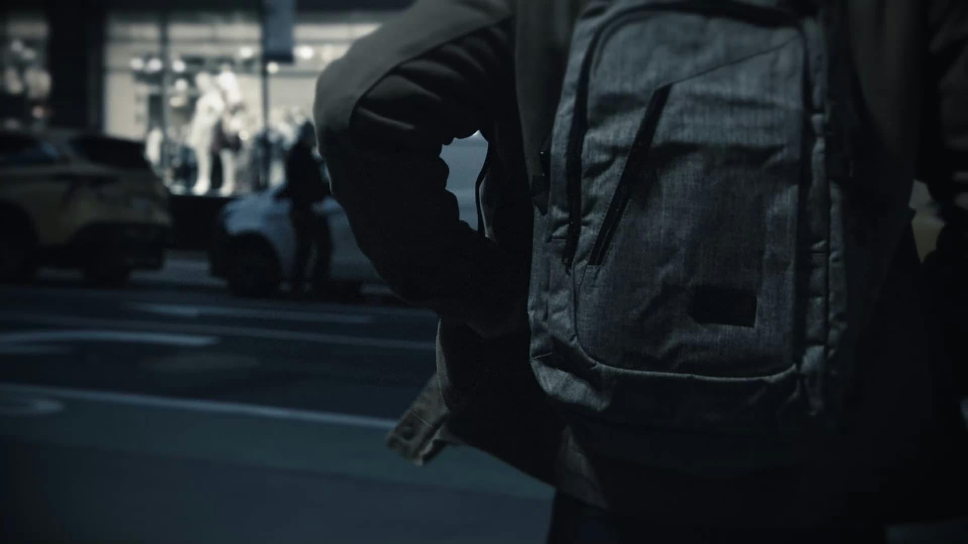 Man wearing backpack