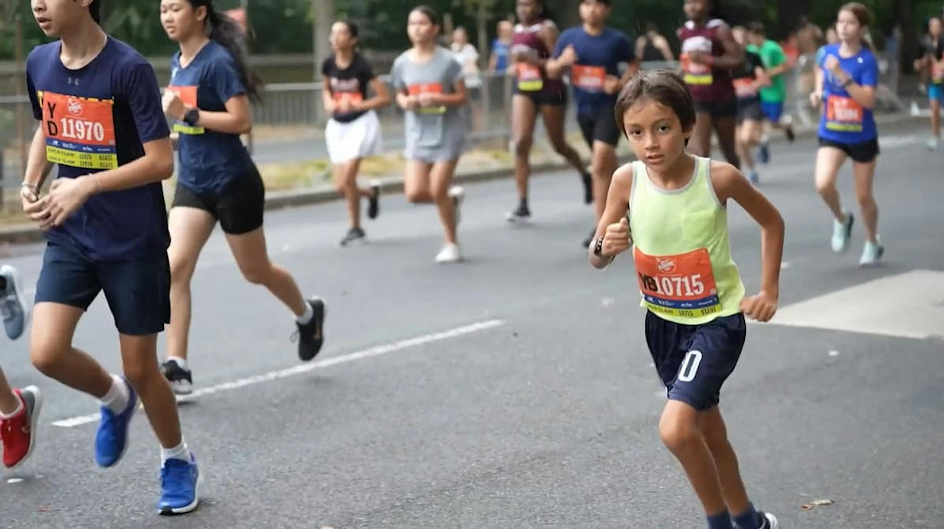 Child running in a race
