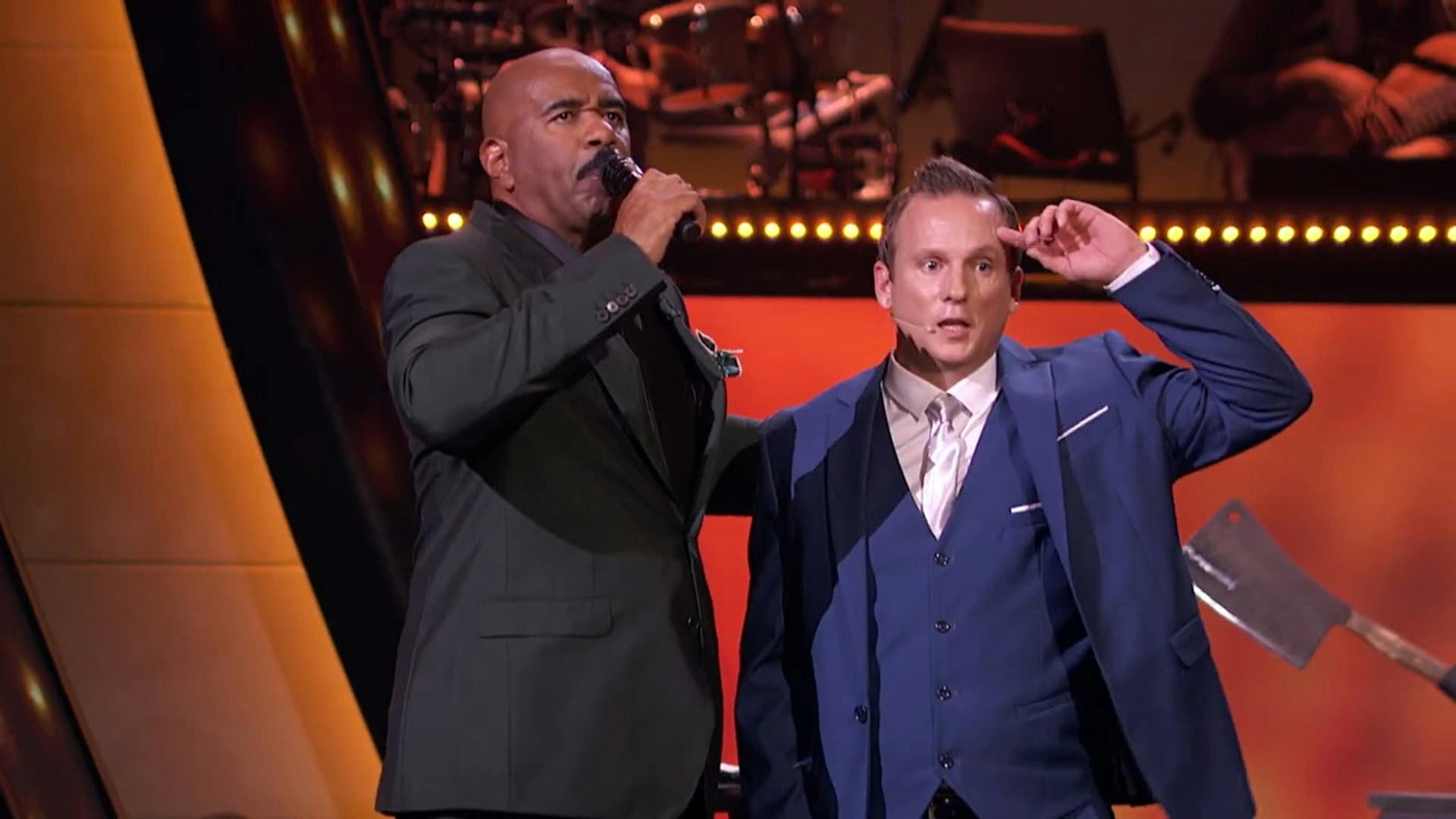 Two men on stage