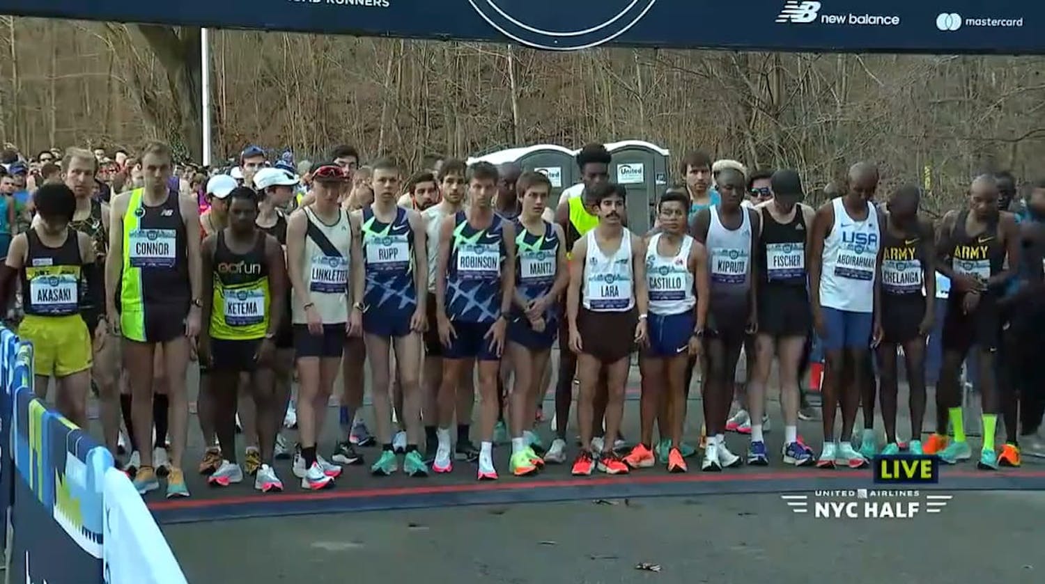 Runners preparing to start race