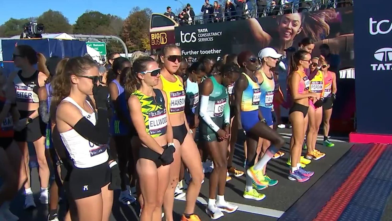 Runners at marathon start line