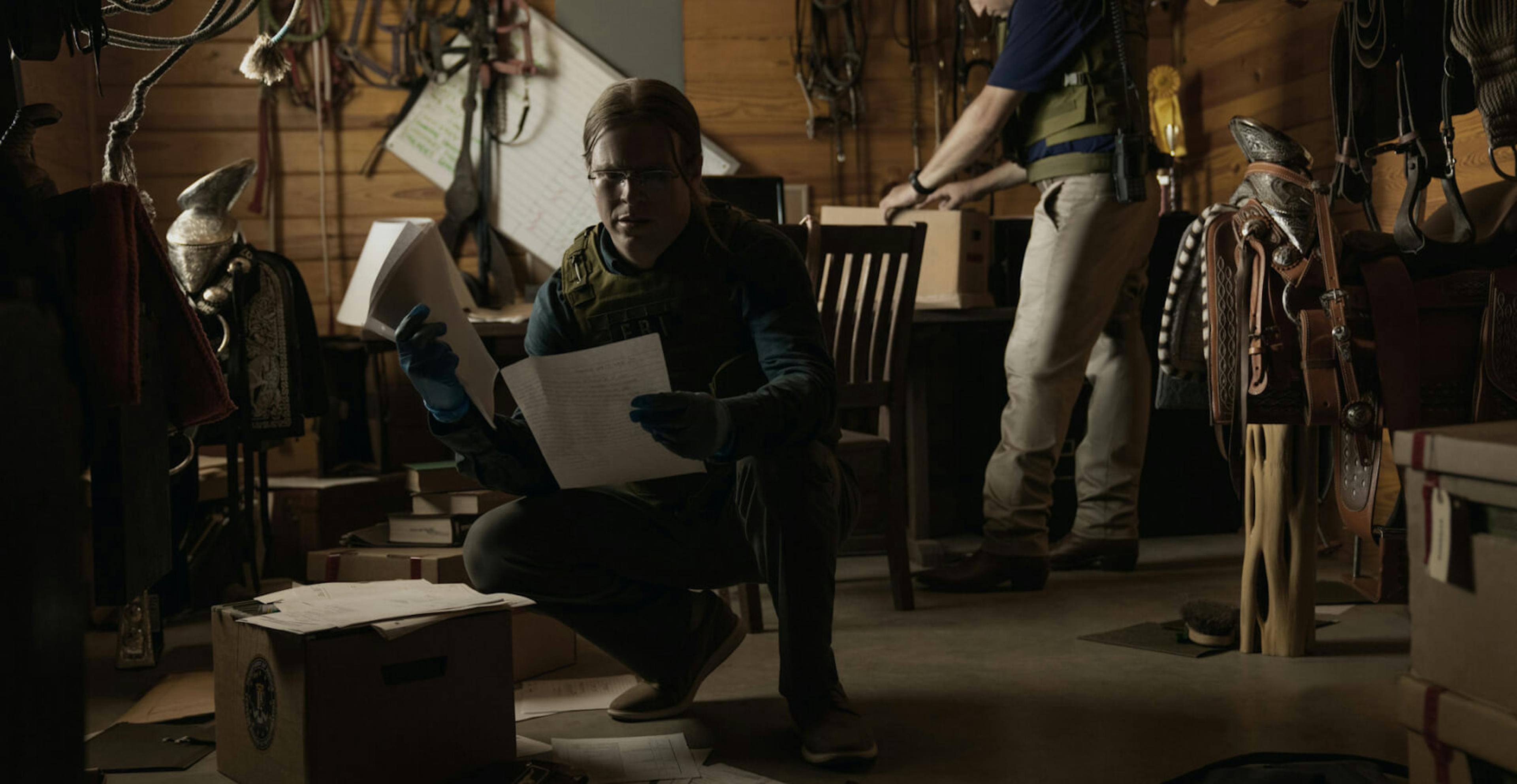 Police investigating a room