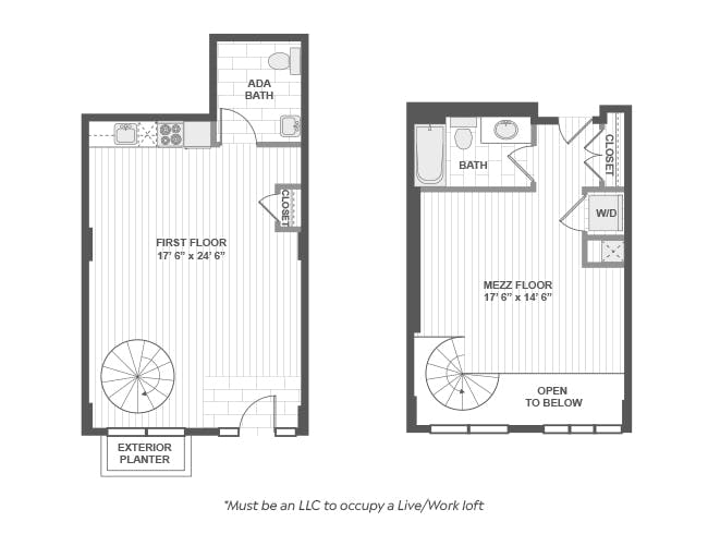 L520 floor plan, 1 Bedroom, 1 Bathroom, Live/Work at AMLI Evanston apartments