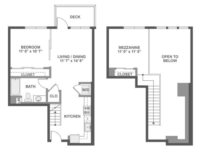A4aL floor plan, 1 Bedroom, 1 Bathroom, Loft at AMLI Lex on Orange apartments