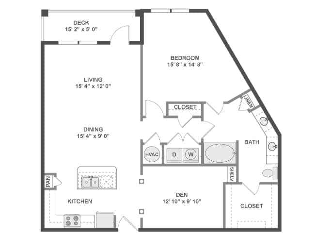A700 floor plan, 1 Bedroom, 1 Bathroom at AMLI North Point apartments