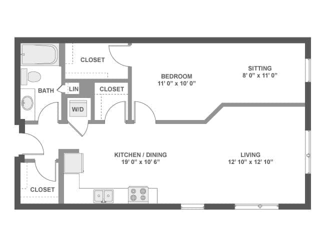 A4X floor plan, 1 Bedroom, 1 Bathroom at AMLI South Lake Union apartments