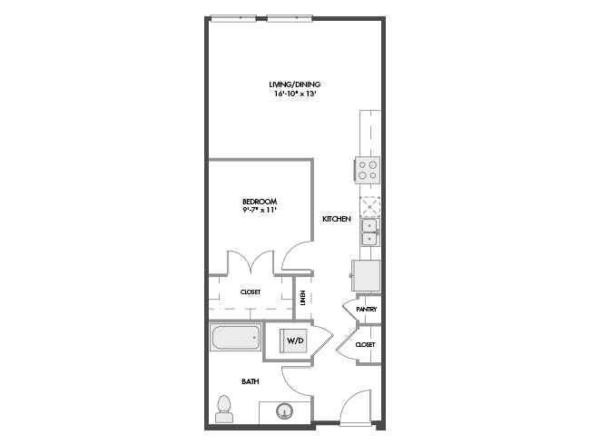A3a floor plan, 1 Bedroom, 1 Bathroom at AMLI Spring District apartments