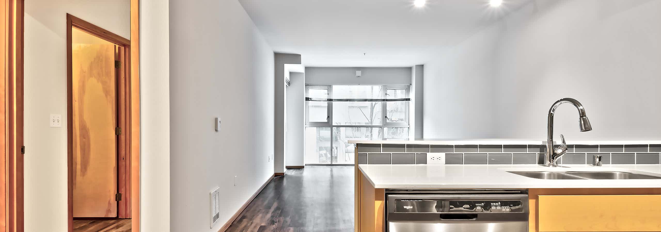 Redesigned interior: kitchen & living room