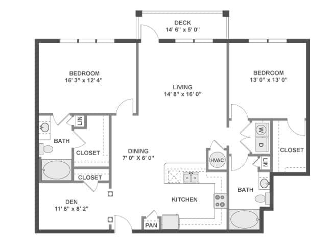 C700 floor plan, 2 Bedroom, 2 Bathroom at AMLI North Point apartments