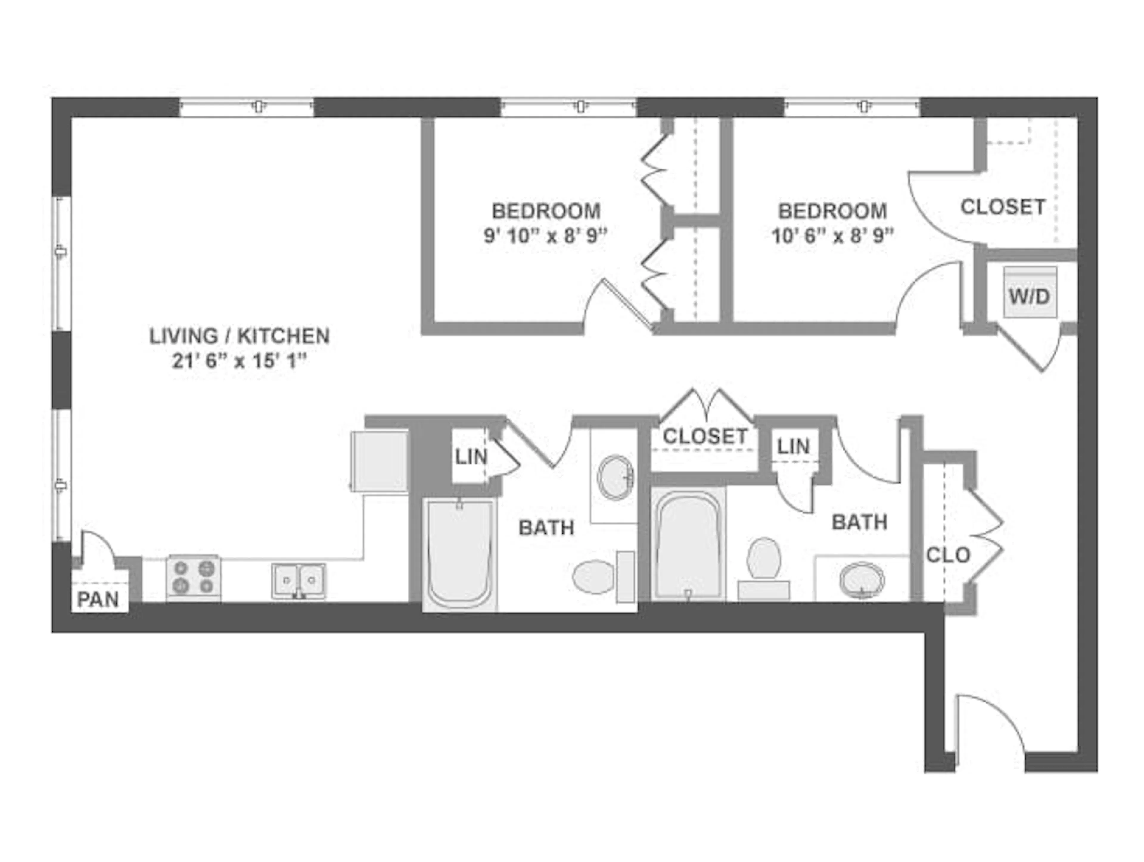 C4X floor plan, 2 Bedroom, 2 Bathroom at AMLI South Lake Union apartments