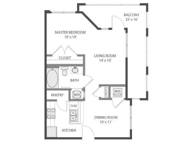 Create floor plan, Studio, 1 Bathroom at AMLI Parkside apartments