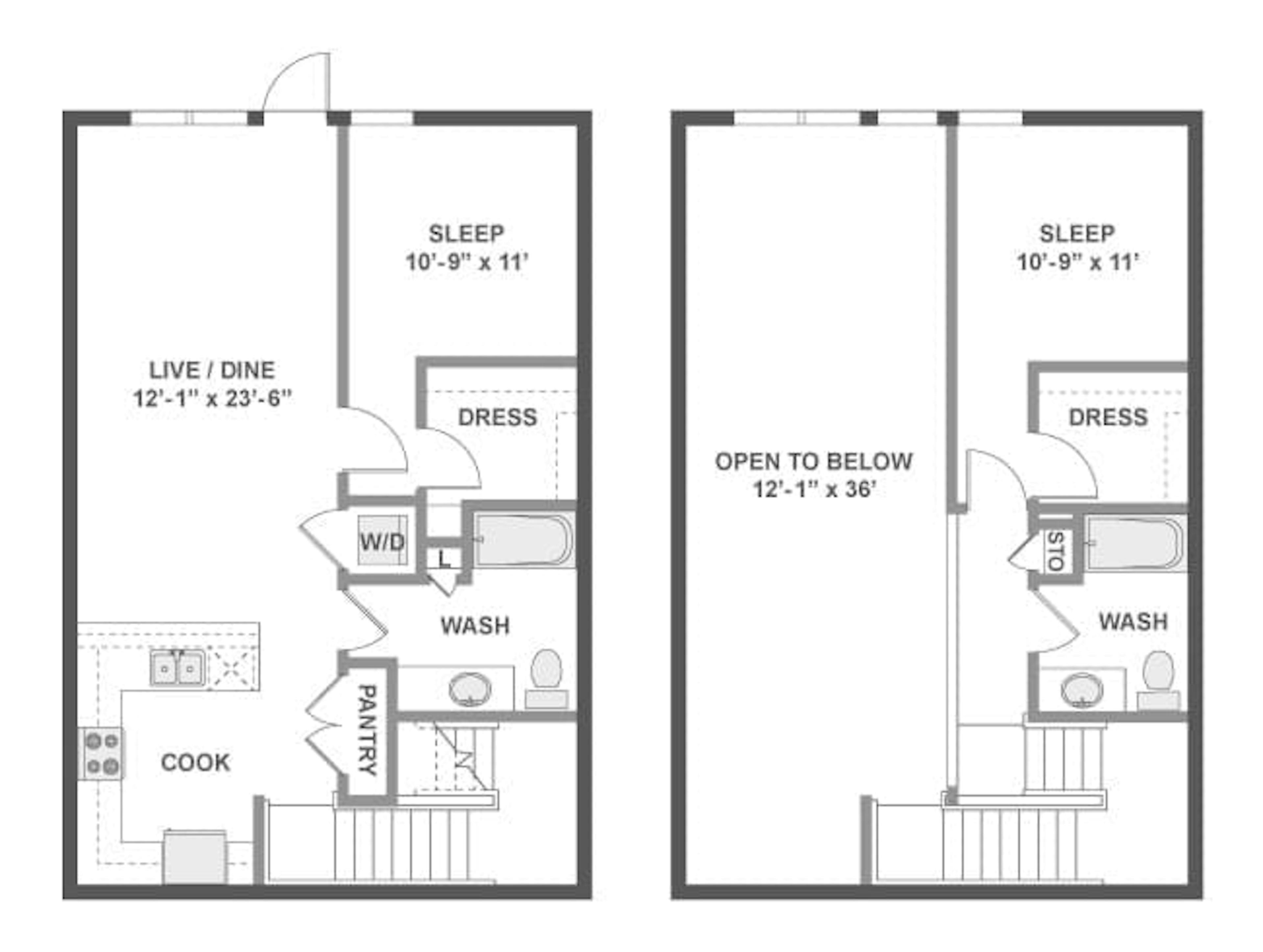 C6L floor plan, 2 Bedroom, 2 Bathroom at AMLI Wallingford apartments