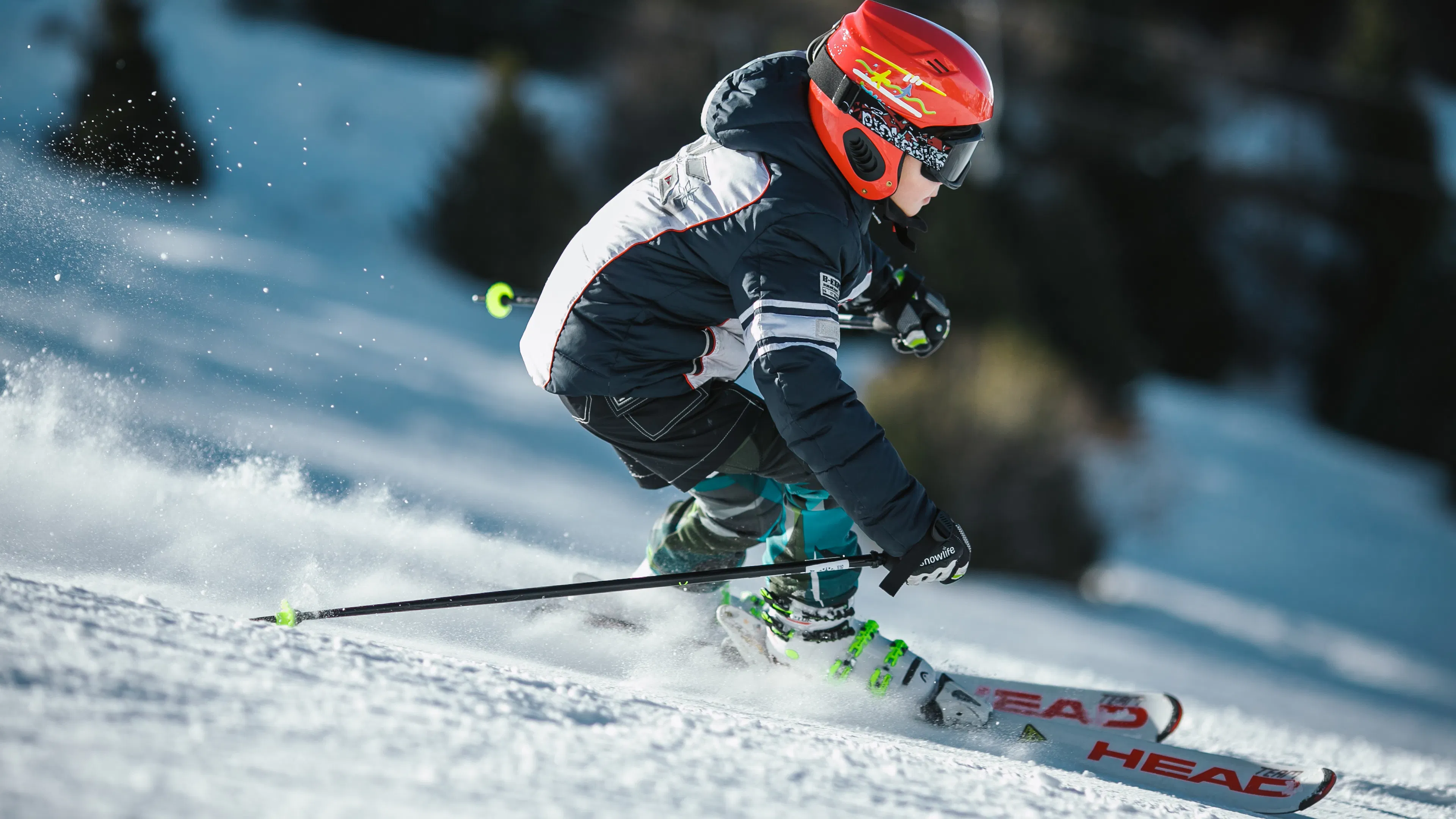 Person skiing downhill