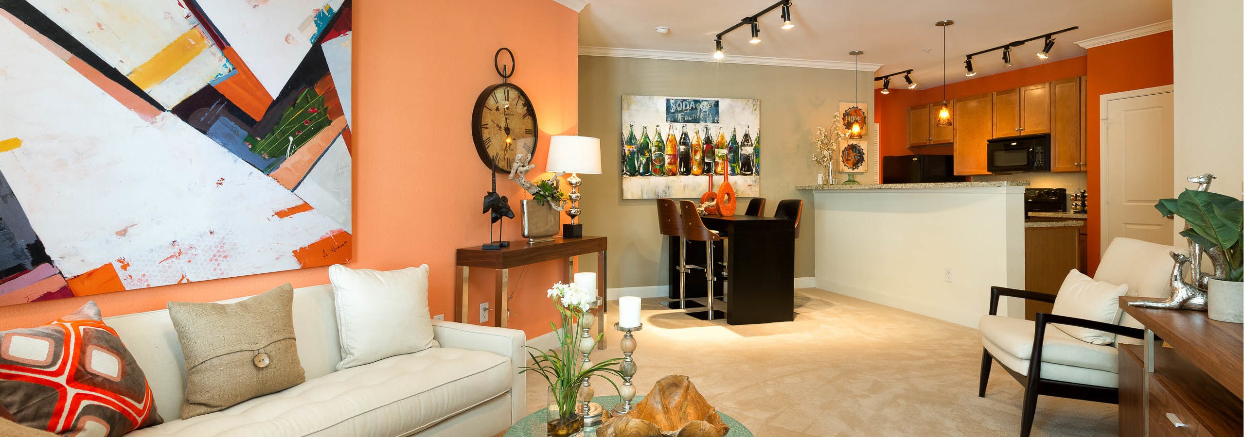 Living room and kitchen