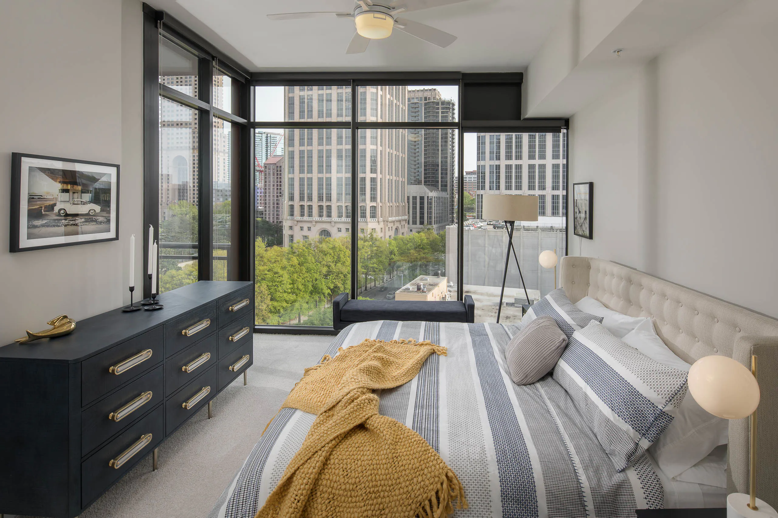 AMLI Arts Center apartment bedroom interior - Atlanta, GA