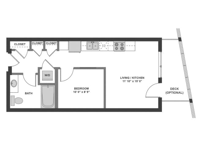 E2aX floor plan, Studio, 1 Bathroom at AMLI South Lake Union apartments