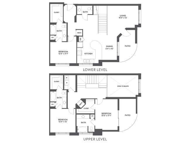 D13T floor plan, 3 Bedroom, 3.5 Bathroom, Loft at AMLI Joya apartments