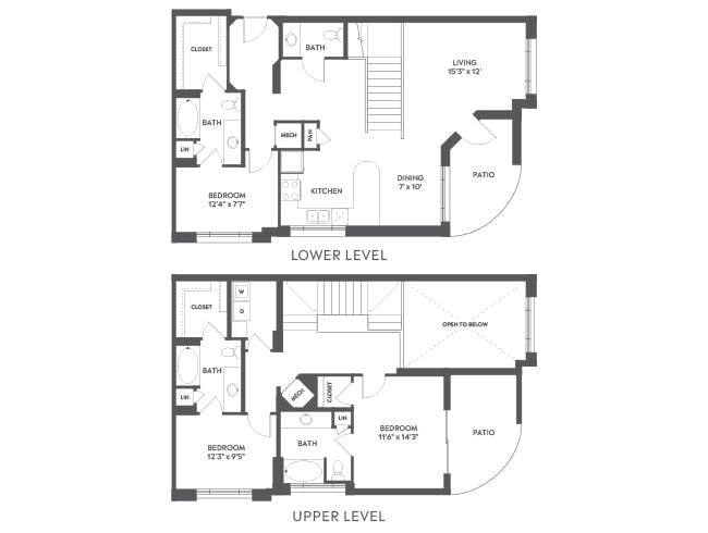 D11T floor plan, 3 Bedroom, 3.5 Bathroom, Loft at AMLI Joya apartments