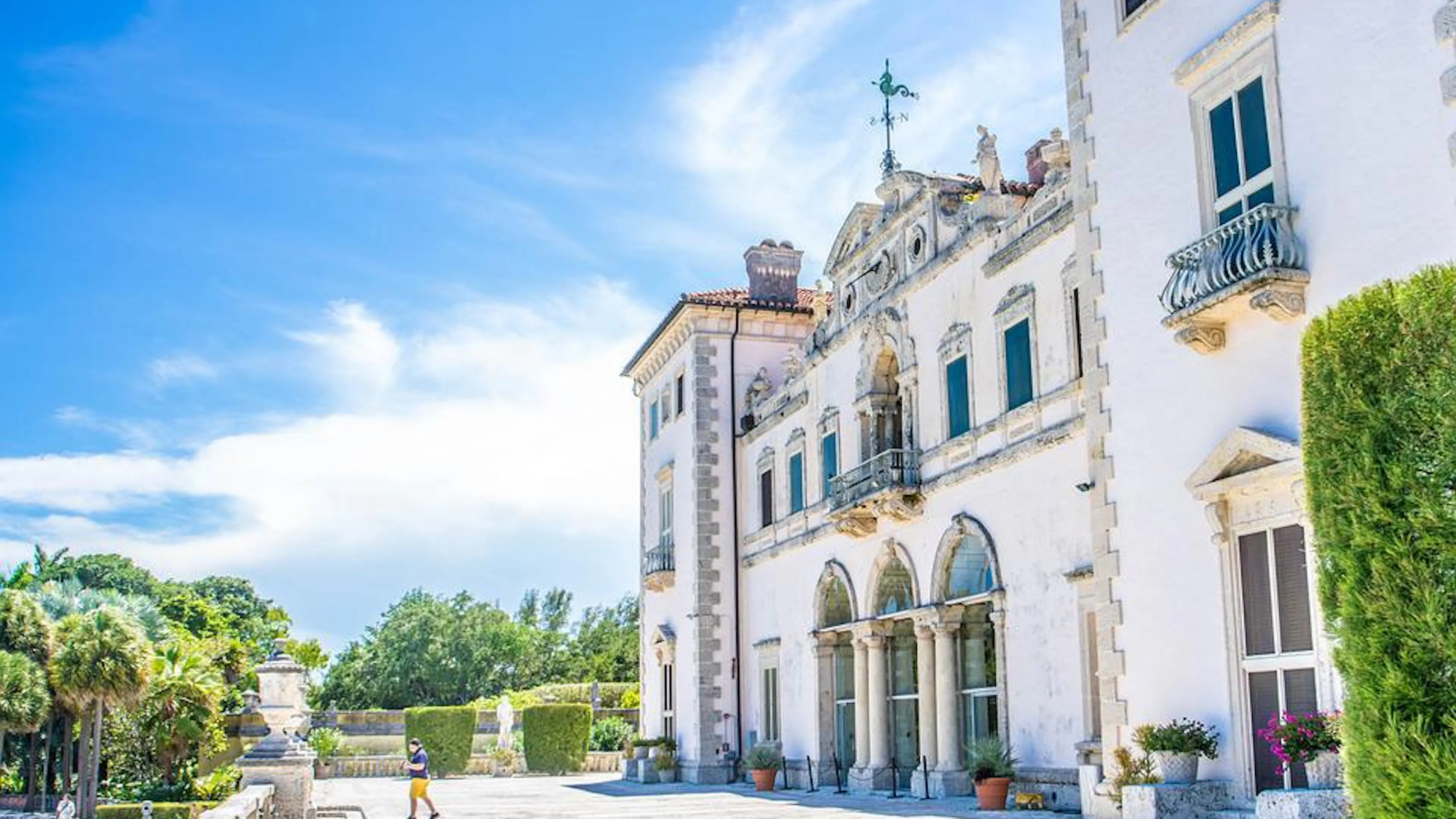 The façade of Vizcaya Villa built in the Italian Renaissance style