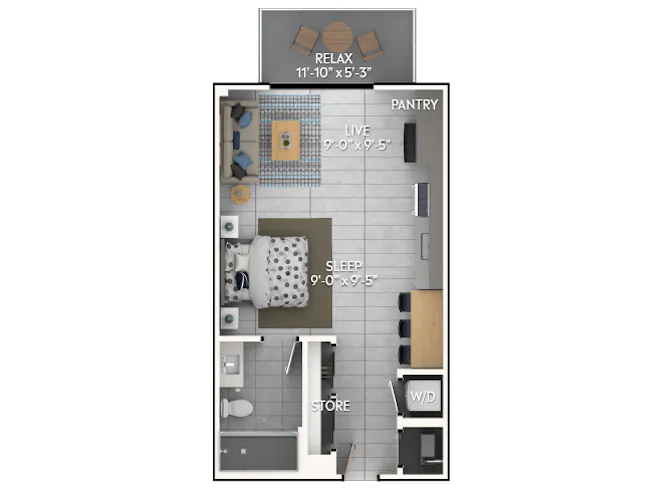 AMLI Wynwood E1 floor plan image - Miami, FL