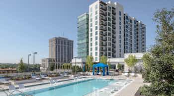 View from the rooftop deck pool area of AMLI 3464 which won the Atlanta Urban Design 2018 Commission Award of Excellence
