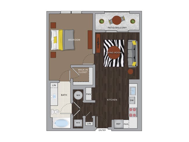 A3bM floor plan, 1 Bedroom, 1 Bathroom at AMLI 8800 apartments