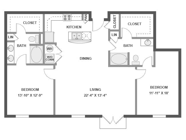 C7a floor plan, 2 Bedroom, 2 Bathroom at AMLI 300 apartments