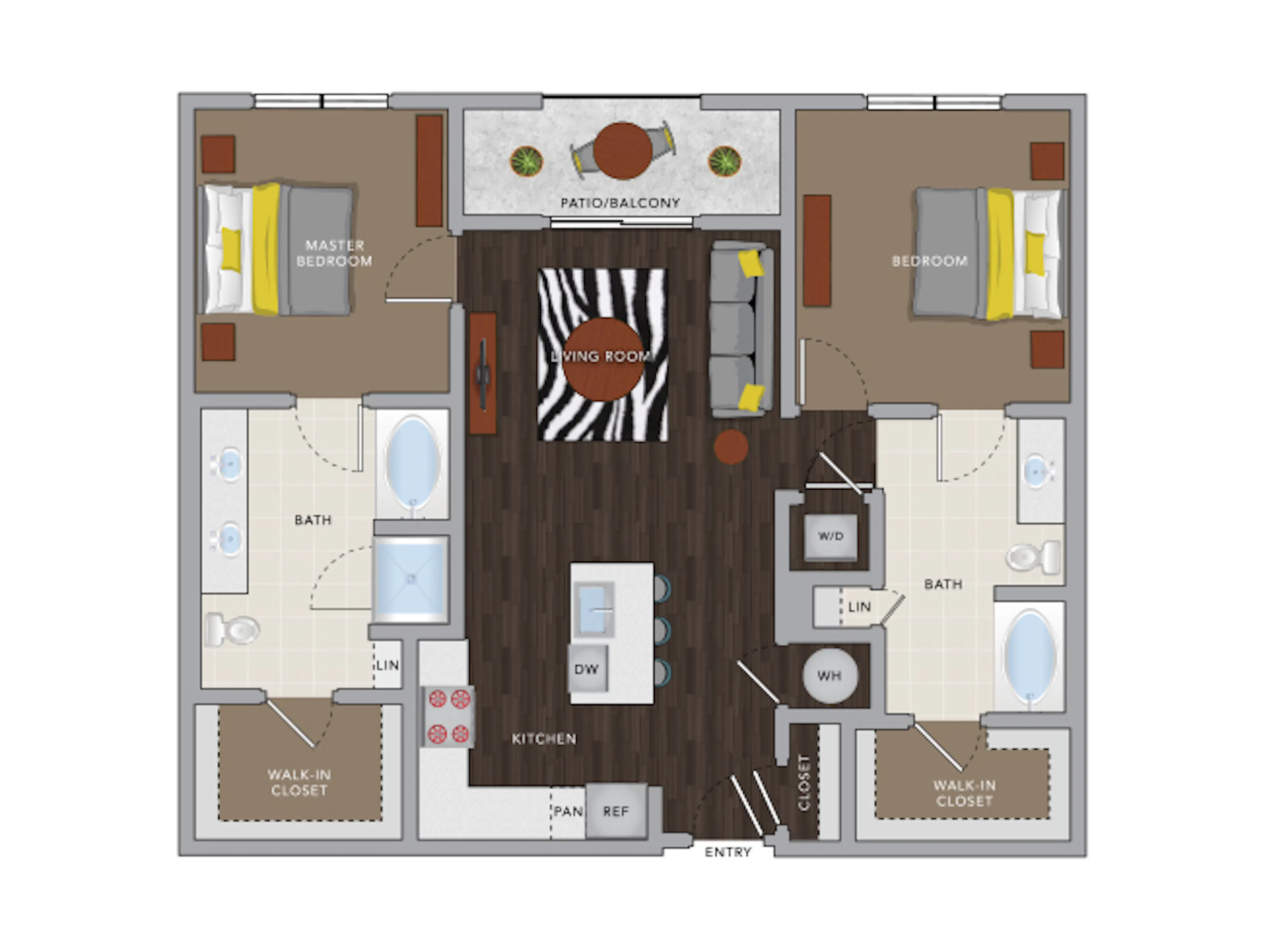 C5bM floor plan, 2 Bedroom, 2 Bathroom at AMLI 8800 apartments