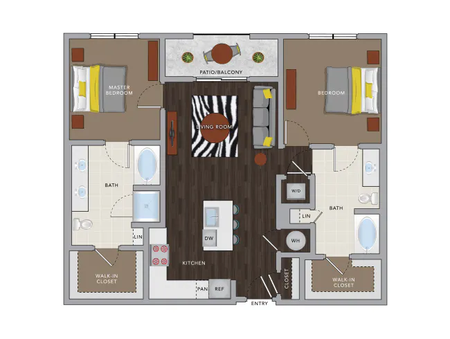 C5bM floor plan, 2 Bedroom, 2 Bathroom at AMLI 8800 apartments