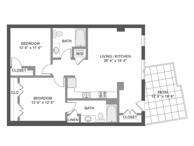 C5X floor plan, 2 Bedroom, 2 Bathroom at AMLI South Lake Union apartments