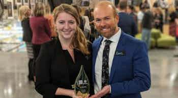 AMLI employees accepting the USGBC Georgia 2019 Chrysalis Award for Residential Transformation for AMLI Piedmont Heights