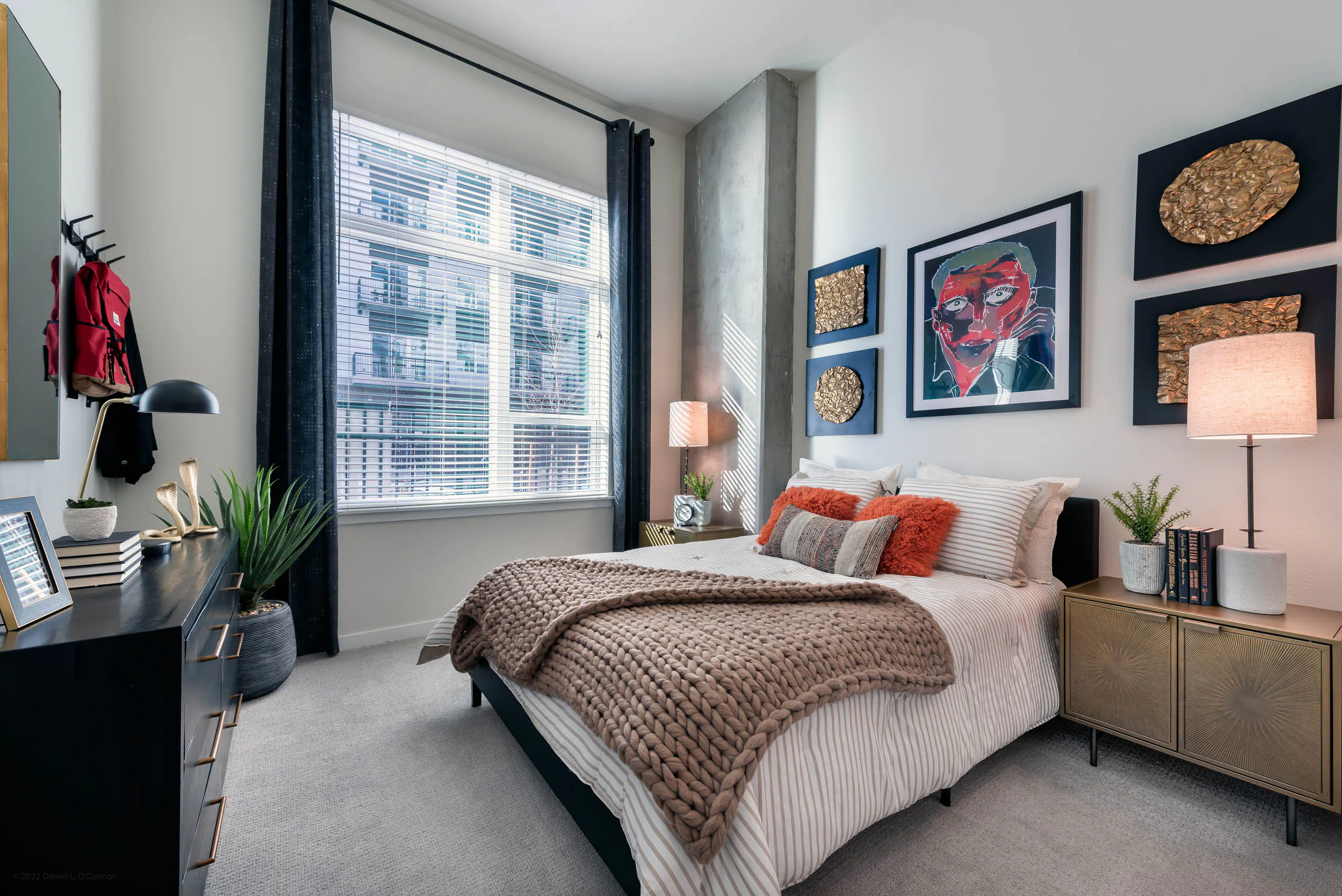 AMLI Art District apartment bedroom interior - Denver, CO