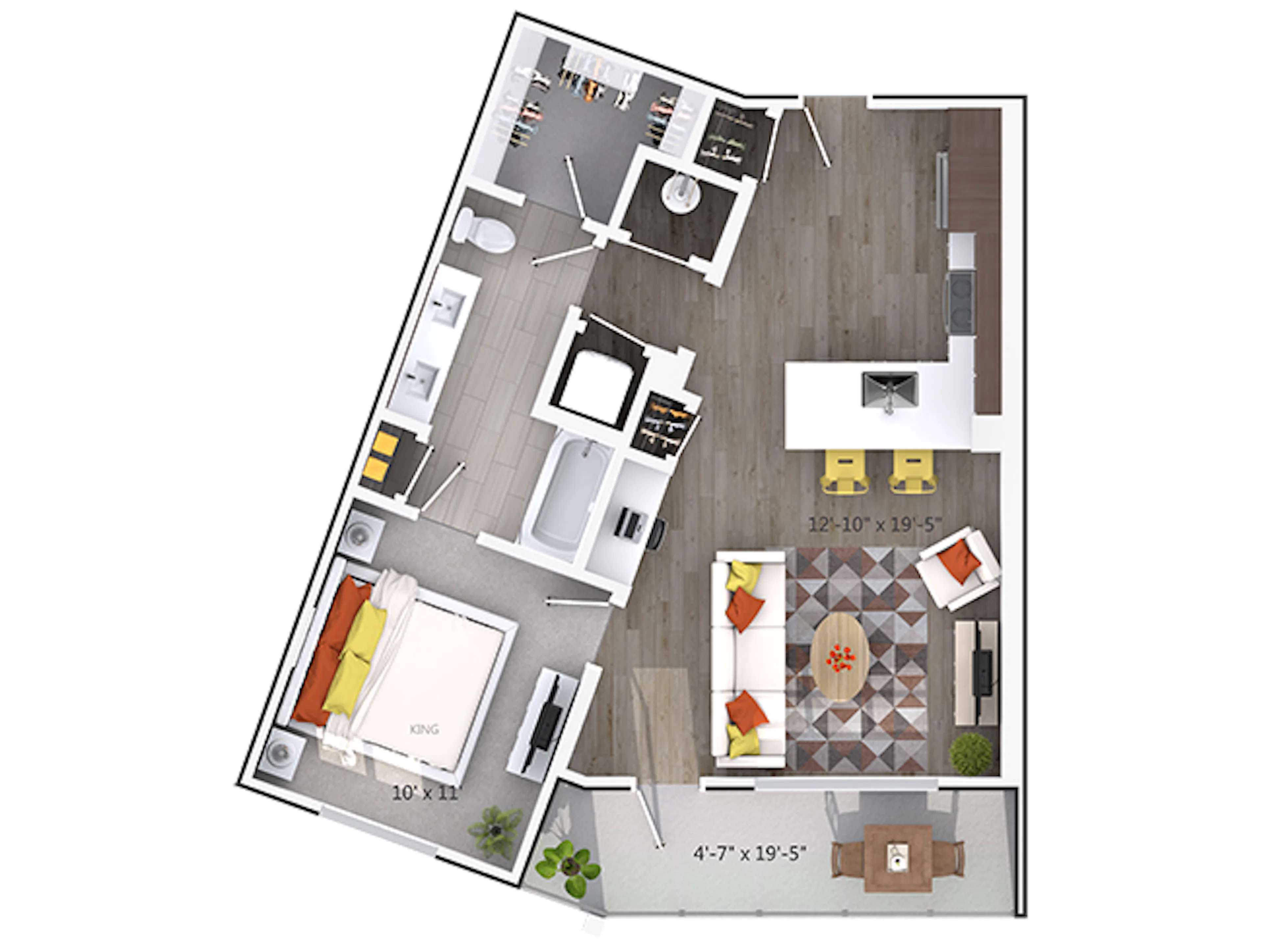 Wyngate floor plan, 1 Bedroom, 1 Bathroom at AMLI Buckhead apartments