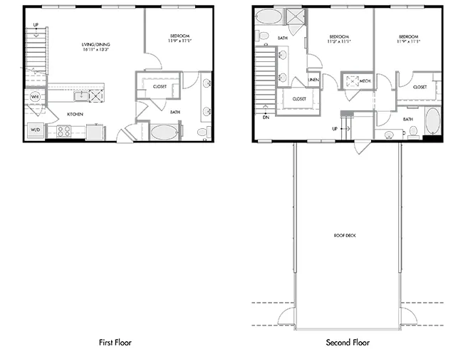 D7dTX floor plan, 3 Bedroom, 3 Bathroom, Townhome at AMLI South Shore apartments