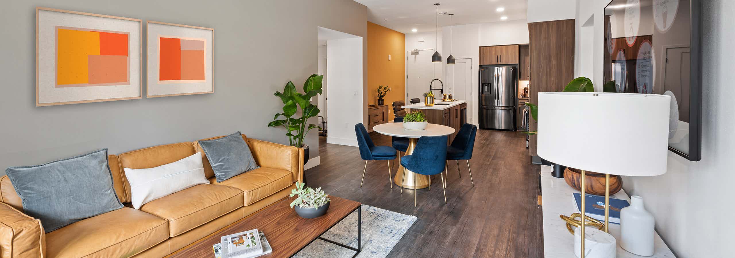 Living room and kitchen