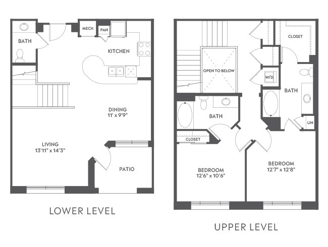 C9T floor plan, 2 Bedroom, 2 Bathroom, Loft at AMLI Joya apartments