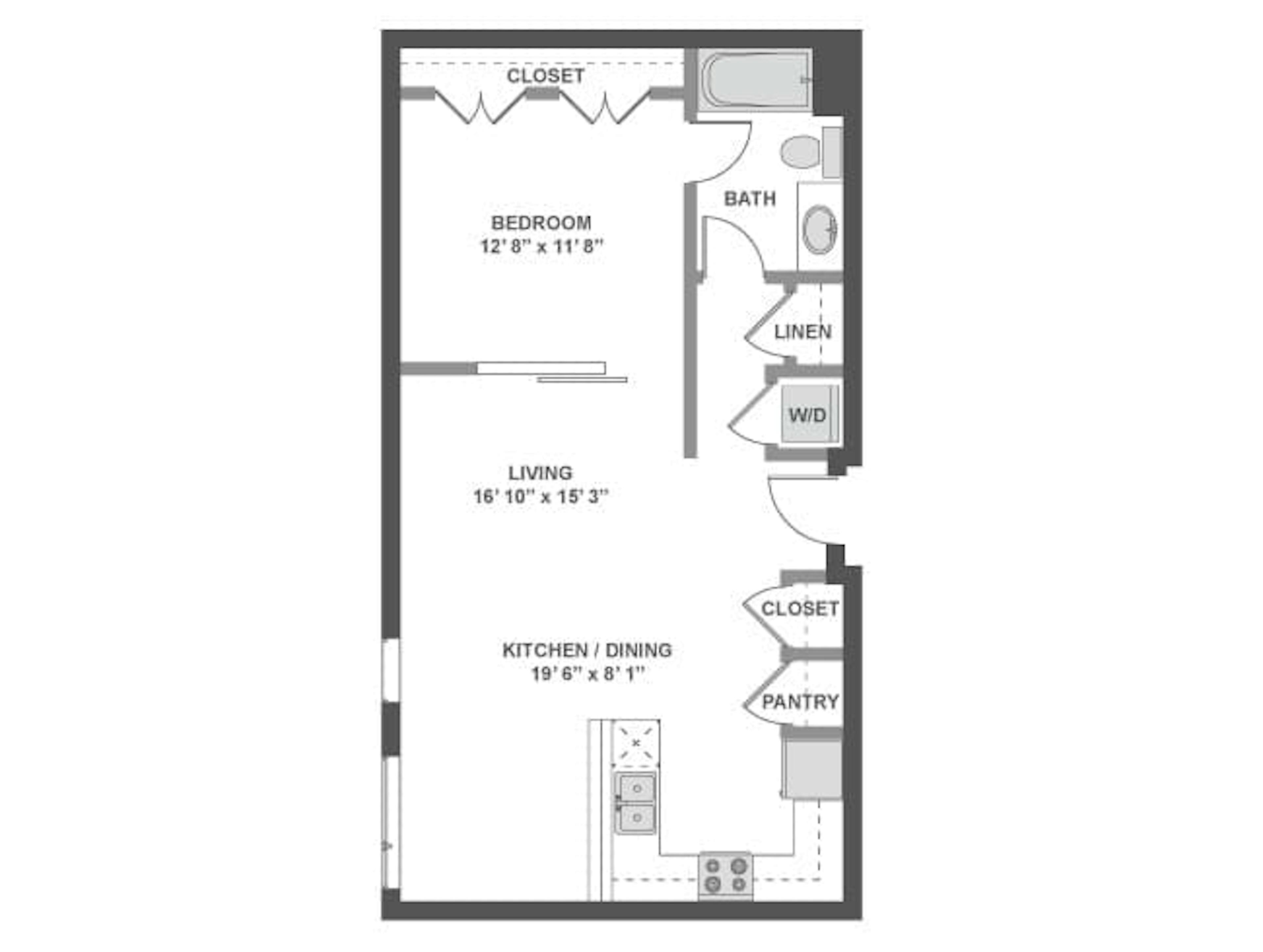 A3d floor plan, 1 Bedroom, 1 Bathroom at AMLI South Lake Union apartments