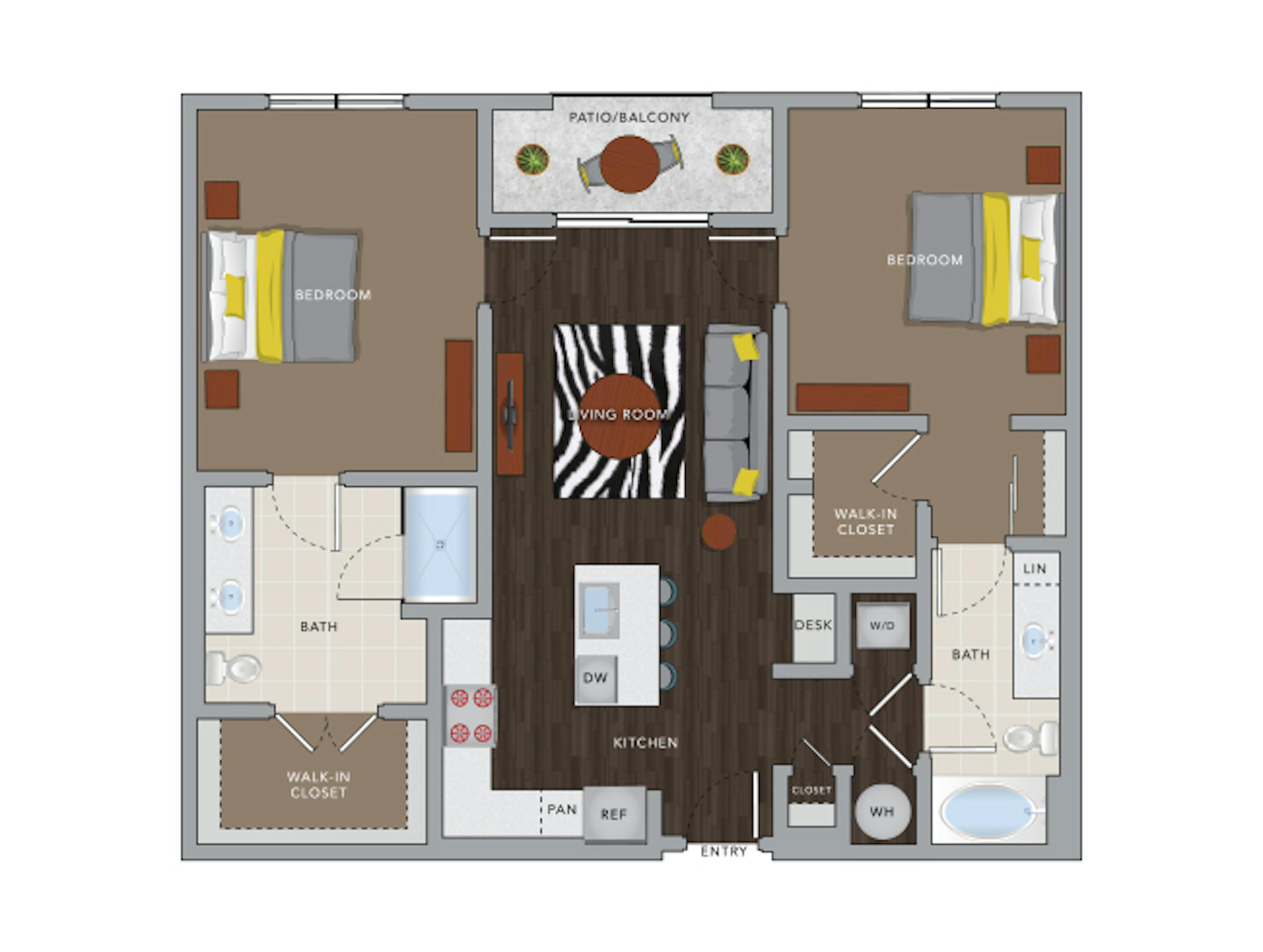 C5cM floor plan, 2 Bedroom, 2 Bathroom at AMLI 8800 apartments