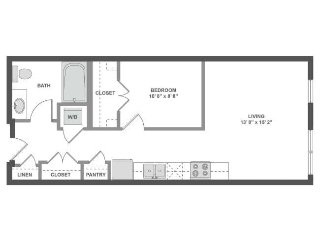 A2aX floor plan, 1 Bedroom, 1 Bathroom at AMLI South Lake Union apartments