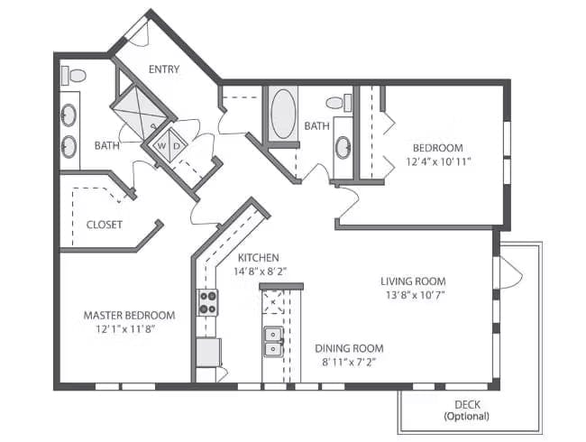C5 floor plan, 2 Bedroom, 2 Bathroom at AMLI 535 apartments