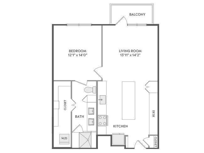 A4b floor plan, 1 Bedroom, 1 Bathroom at AMLI Lakeline apartments