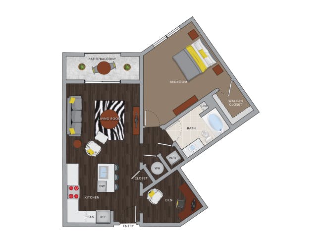 A4cDM floor plan, 1 Bedroom, 1 Bathroom at AMLI 8800 apartments