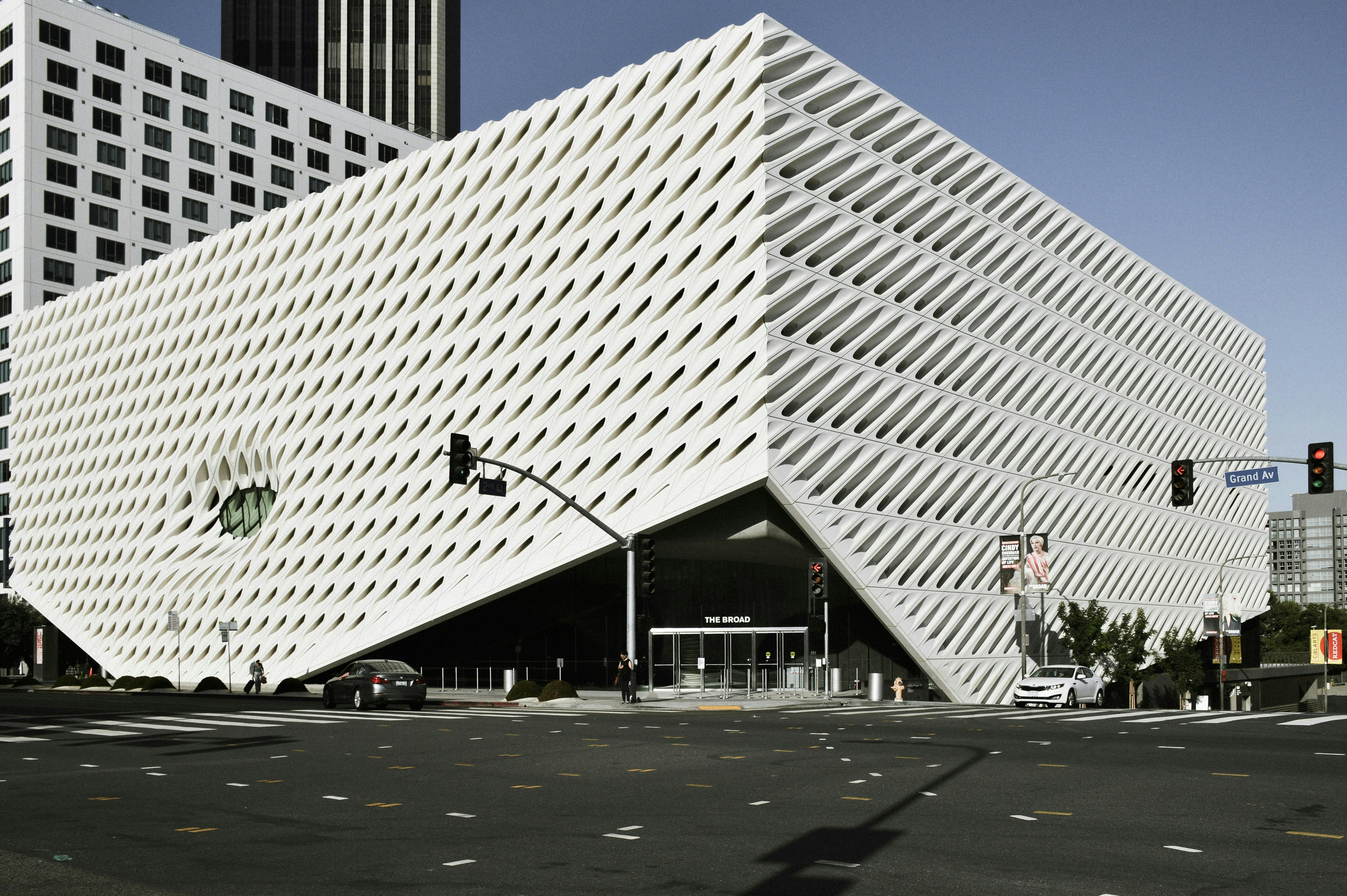 The broad art museum exterior on a sunny day