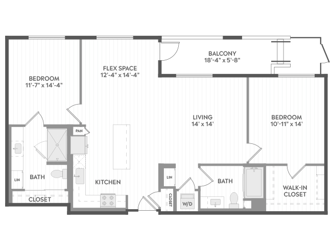 AMLI Aero C6b 2 bedroom floor plan image - San Diego, CA